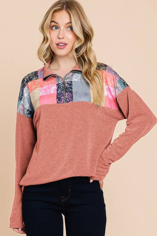ET7374-11 PLAID SOLID TOP