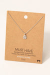 Pave Rhinestone Teardrop Pendant Necklace