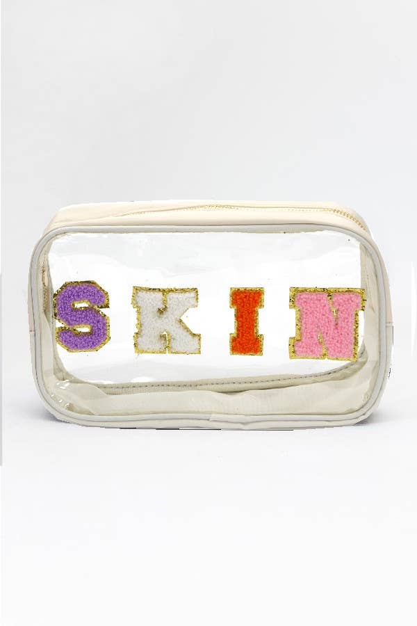 LARGE CLEAR STUFF TRAVEL COSMETIC MAKEUP POUCH