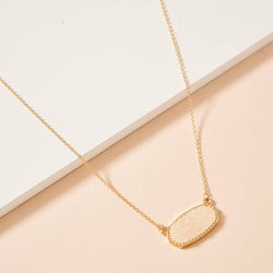 Druzy Stone Charm Short Necklace
