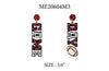 Maroon and White "Gameday" Glitter 2" Earring