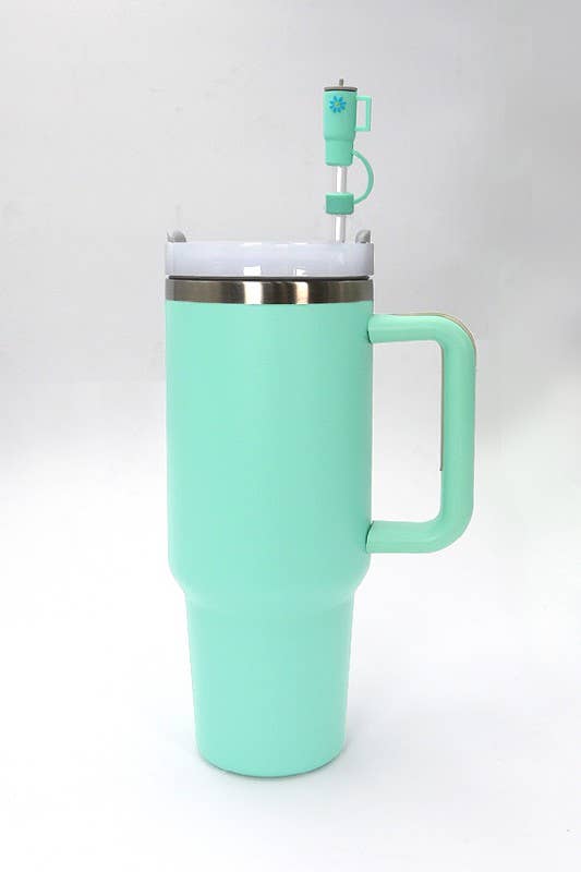 40oz CLOUD FLOWER RAINBOW TUMBLER STRAW COVER CAP