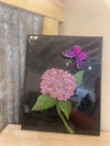 Hydrangea/Butterfly Glass Art