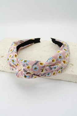 FLOWER PRINT KNOTTED HAIR BAND