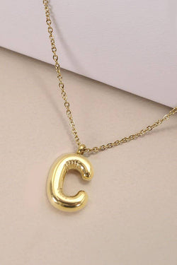 18K STAINLESS STEEL TARNISH FREE  INITIAL NECKLACE