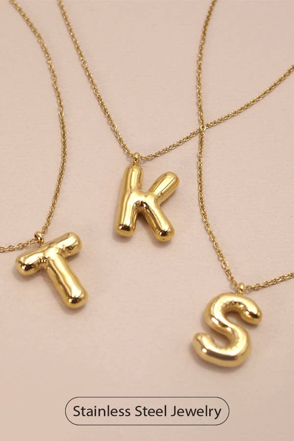 18K STAINLESS STEEL TARNISH FREE  INITIAL NECKLACE