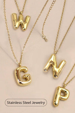 18K STAINLESS STEEL TARNISH FREE  INITIAL NECKLACE