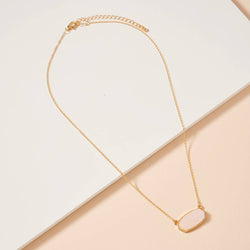 Druzy Stone Charm Short Necklace