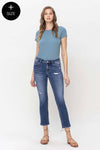 LOVERVET PLUS SIZE MID RISE CROP SLIM STRAIGHT JEANS LV1133-P