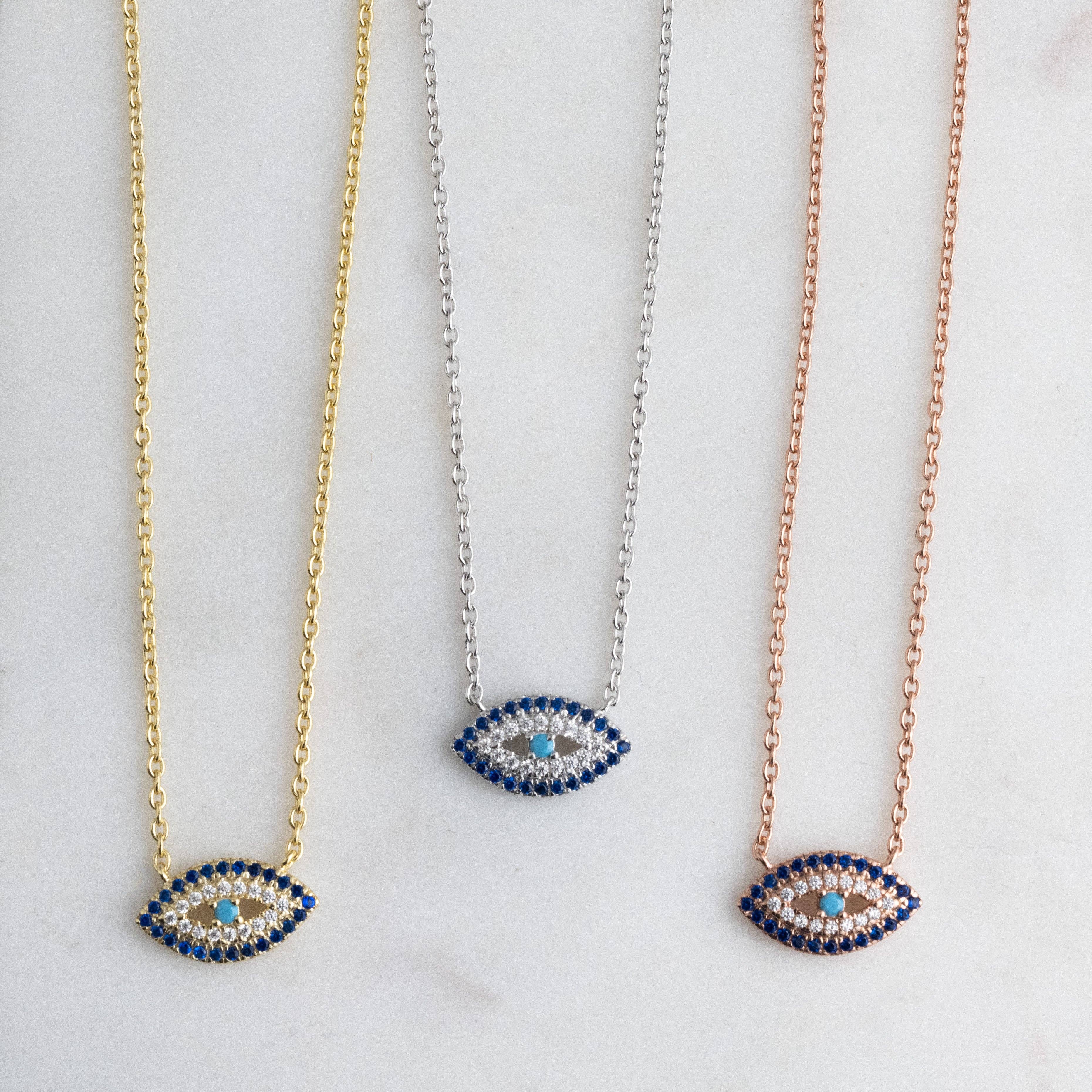 Sapphire Evil Eye Necklace