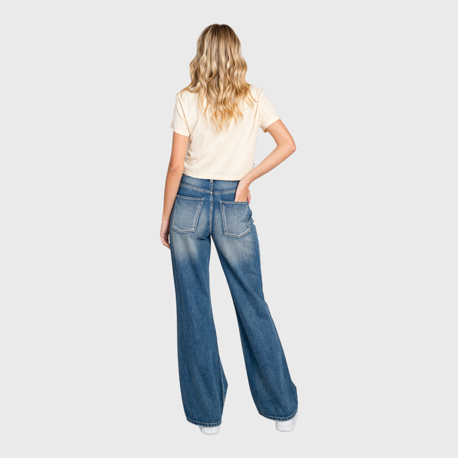 PETRA (DISTRESSED HIGH RISE RIGID VINTAGE FLARE JEANS)