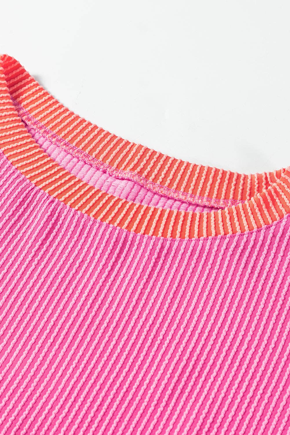 Multicolour Corded Colorblock Patchwork Drop Shoulder Long Sleeve Top