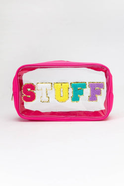 LARGE CLEAR STUFF TRAVEL COSMETIC MAKEUP POUCH