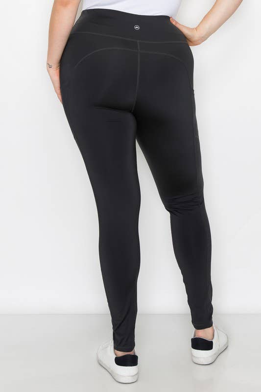 Plus High Waist Long Plus Yoga Pants With Side Pockets