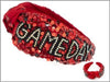 Red Sequin Headband with Black Rhinestone Game Day