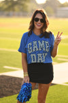 Royal Blue Checkered Game Day Tee