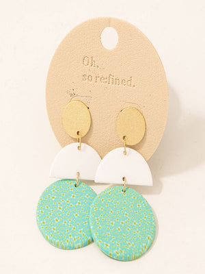 Layered Circle  Clay Earrings