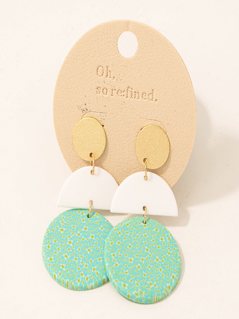 Layered Circle  Clay Earrings