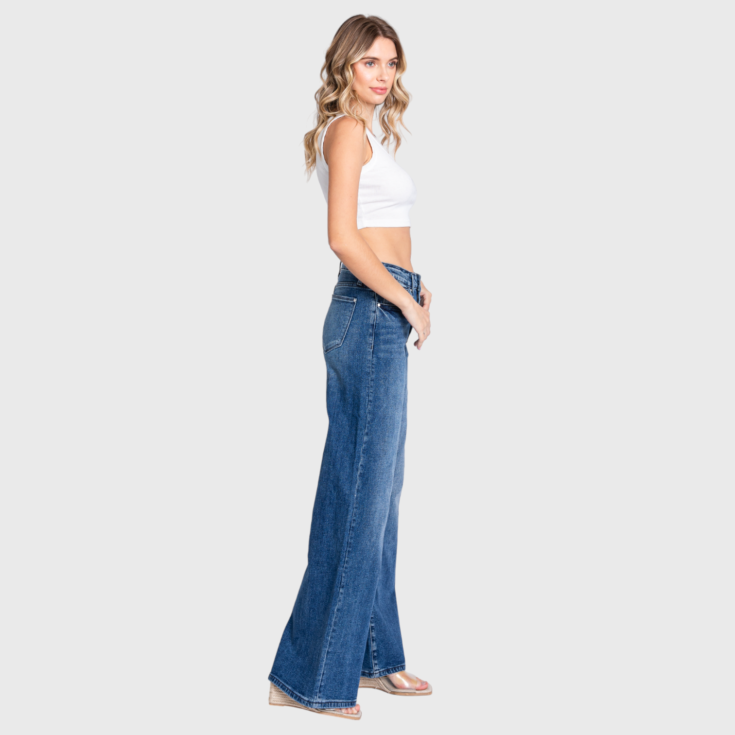 PETRA HIGH RISE COMFORT STRETCH WIDE LEG JEANS