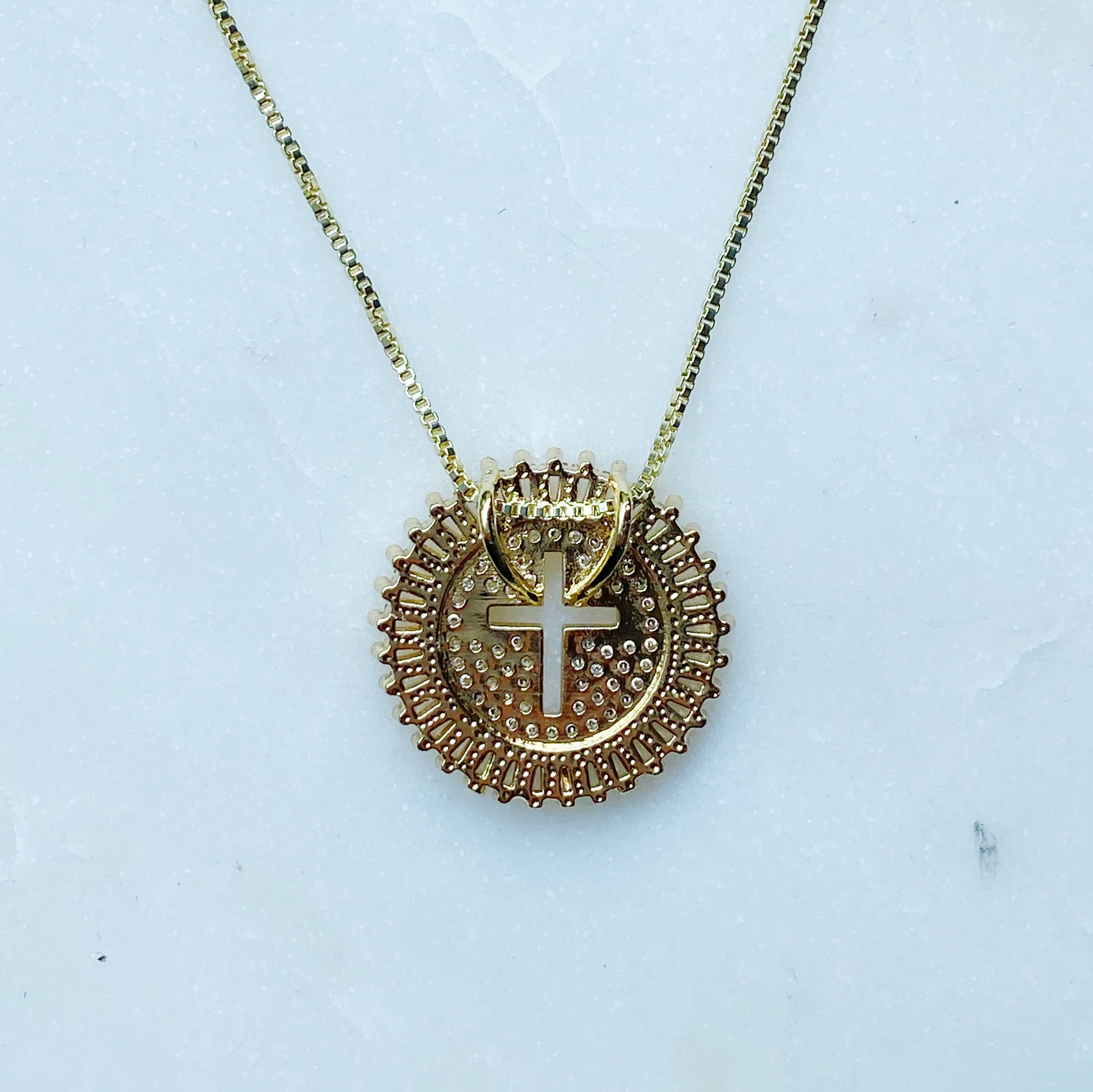 Shine Circle Cross Necklace
