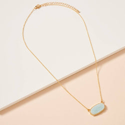 Druzy Stone Charm Short Necklace