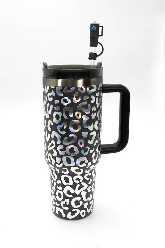 40oz CLOUD FLOWER RAINBOW TUMBLER STRAW COVER CAP