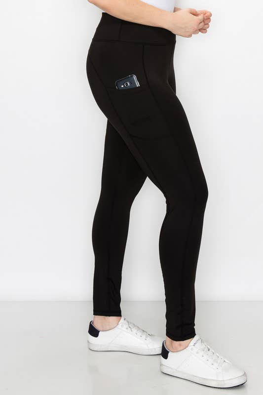 Plus High Waist Long Plus Yoga Pants With Side Pockets