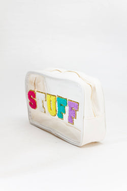 LARGE CLEAR STUFF TRAVEL COSMETIC MAKEUP POUCH