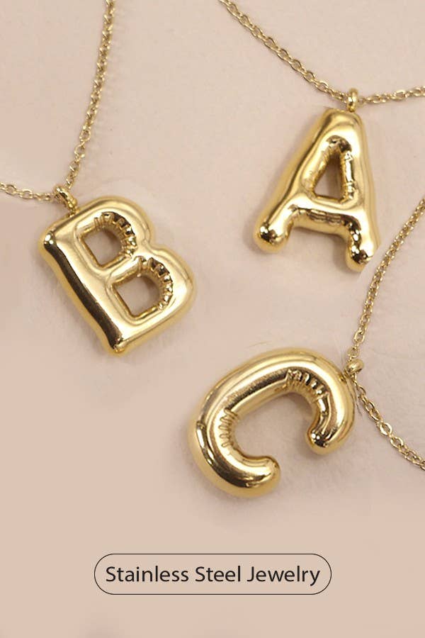 18K STAINLESS STEEL TARNISH FREE  INITIAL NECKLACE