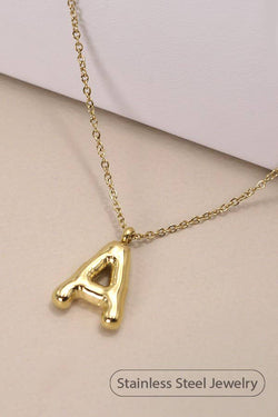 18K STAINLESS STEEL TARNISH FREE  INITIAL NECKLACE