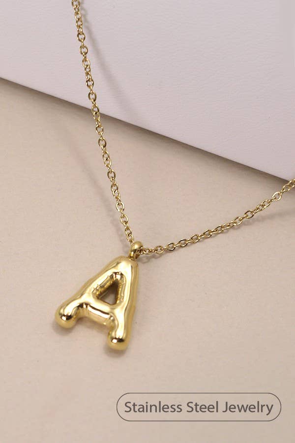 18K STAINLESS STEEL TARNISH FREE  INITIAL NECKLACE