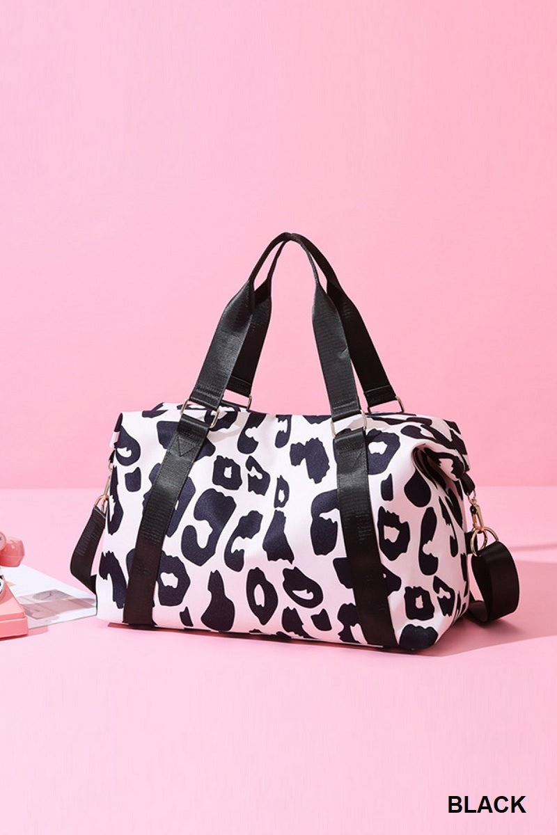 Leopard Print Weekender Travel Duffle Bag