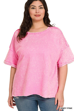 French Terry Acid Washed Tee Shirts