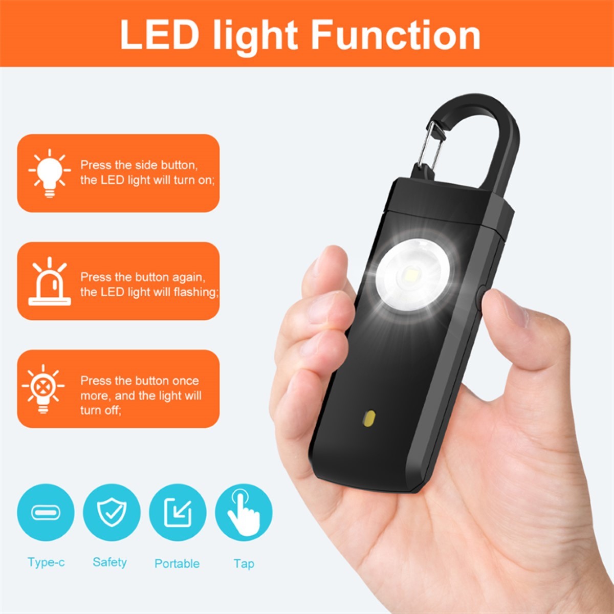 Personal Safety Alarm and Flashlight