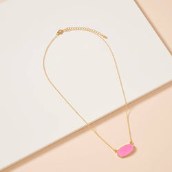 Druzy Stone Charm Short Necklace