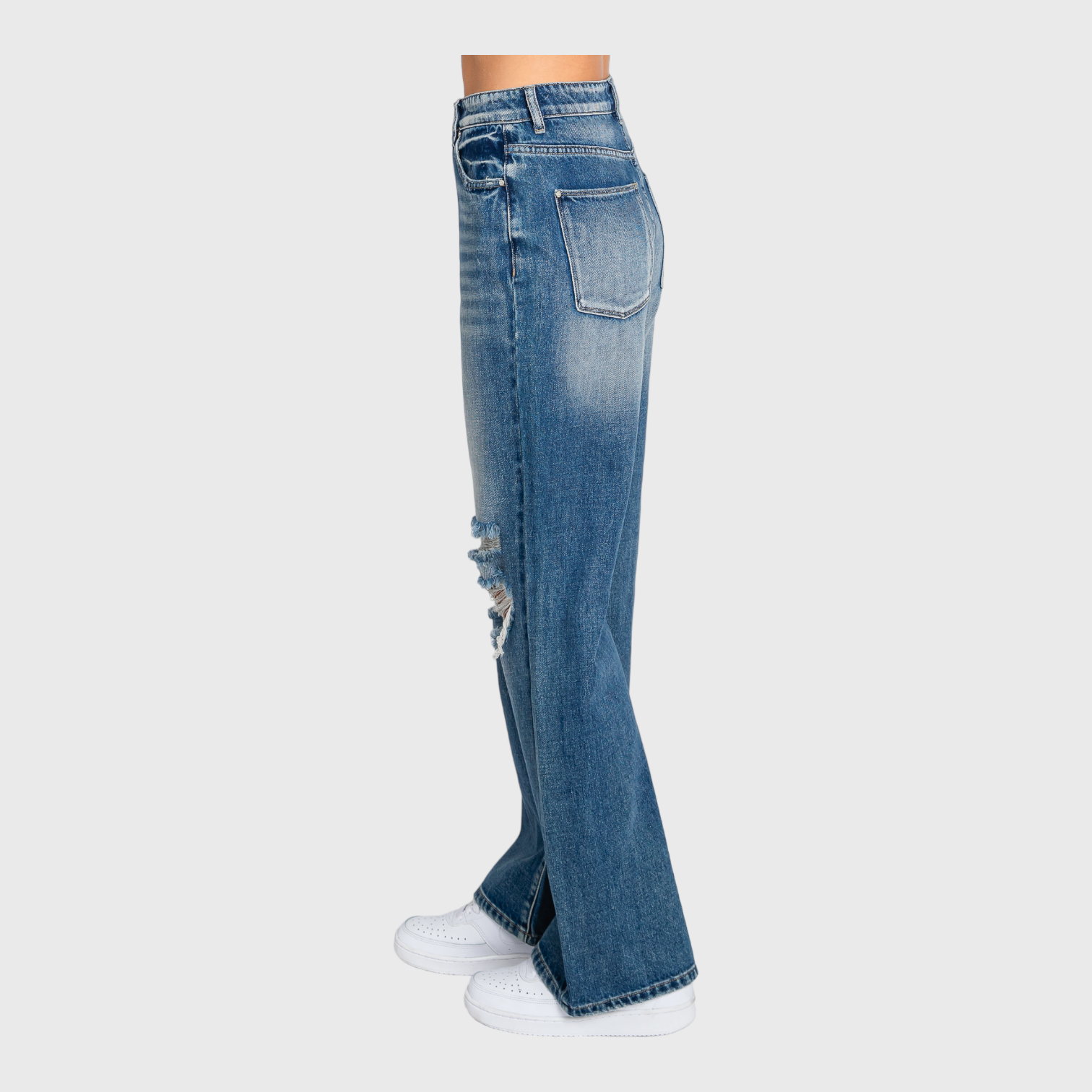 PETRA (DISTRESSED HIGH RISE RIGID VINTAGE FLARE JEANS)