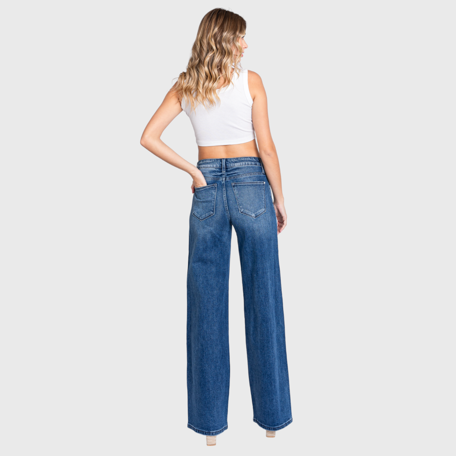 PETRA HIGH RISE COMFORT STRETCH WIDE LEG JEANS