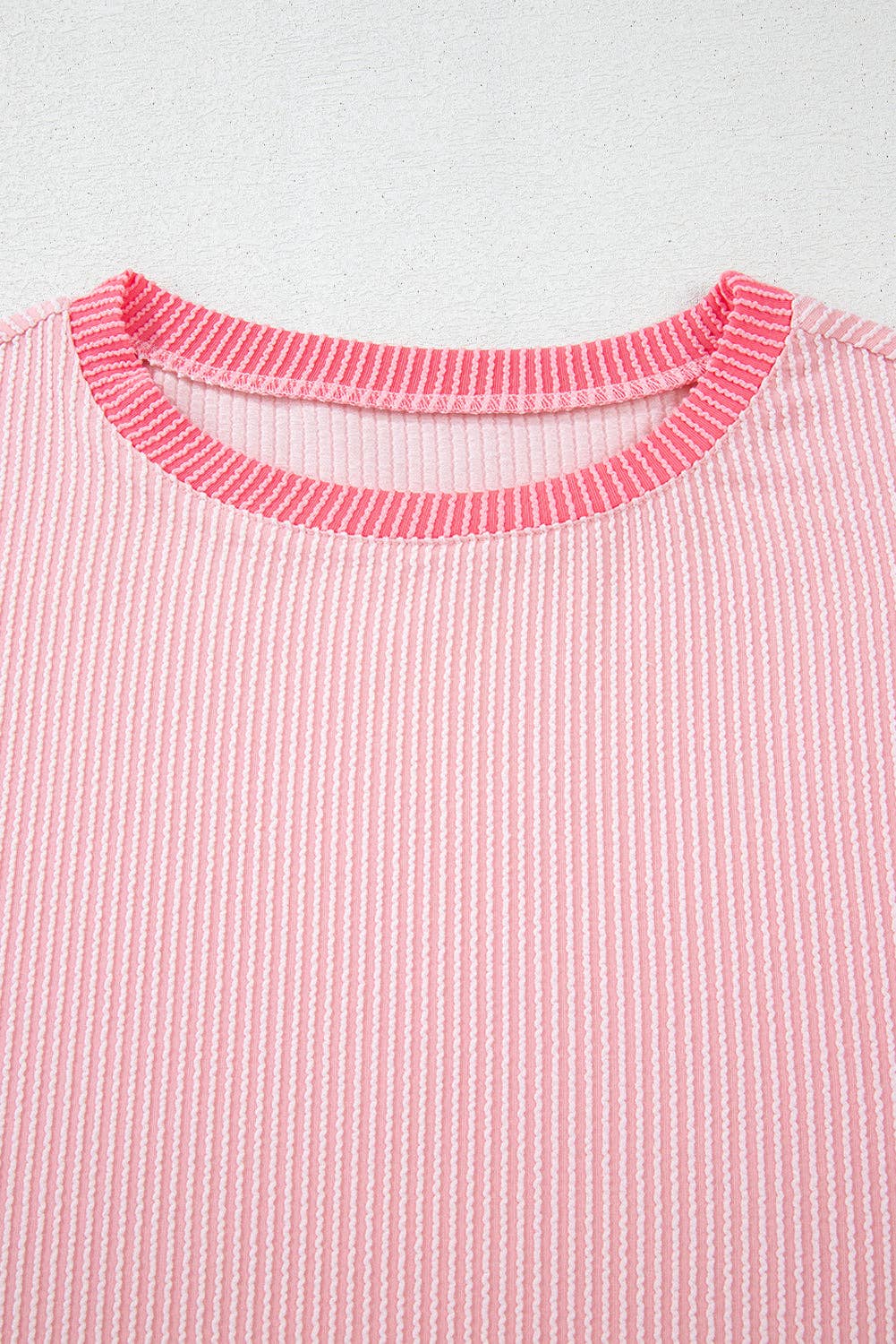 Multicolour Corded Colorblock Patchwork Drop Shoulder Long Sleeve Top