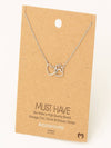 Dog Paw Heart Cutout Pendant Necklace