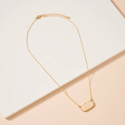 Druzy Stone Charm Short Necklace