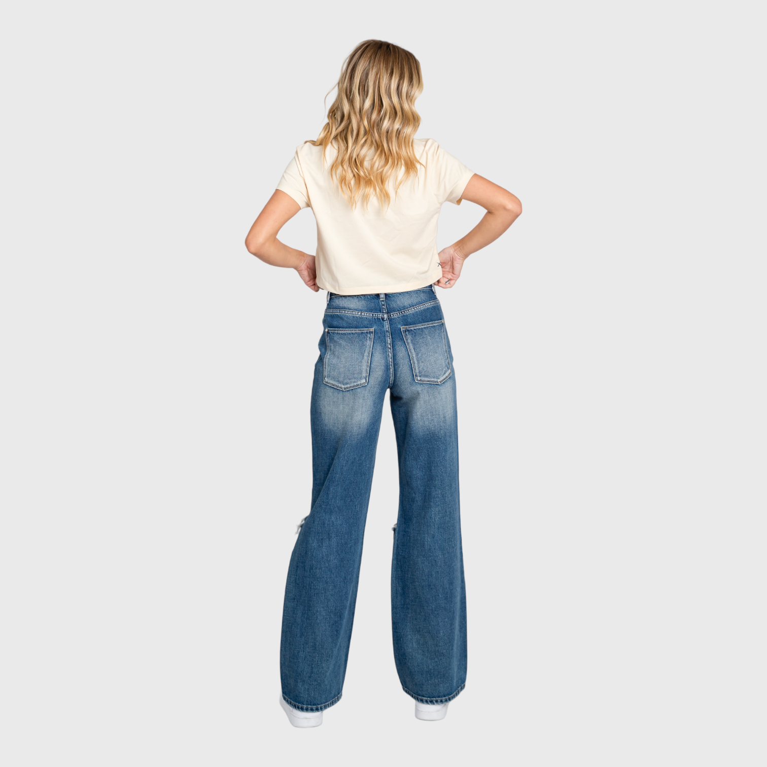 PETRA (DISTRESSED HIGH RISE RIGID VINTAGE FLARE JEANS)