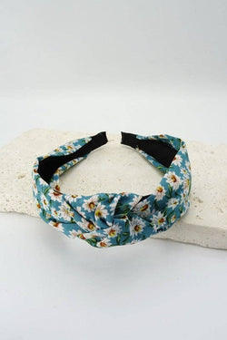 FLOWER PRINT KNOTTED HAIR BAND