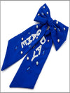 Bow Blue Game Day with White Beaded and Crystal Accents