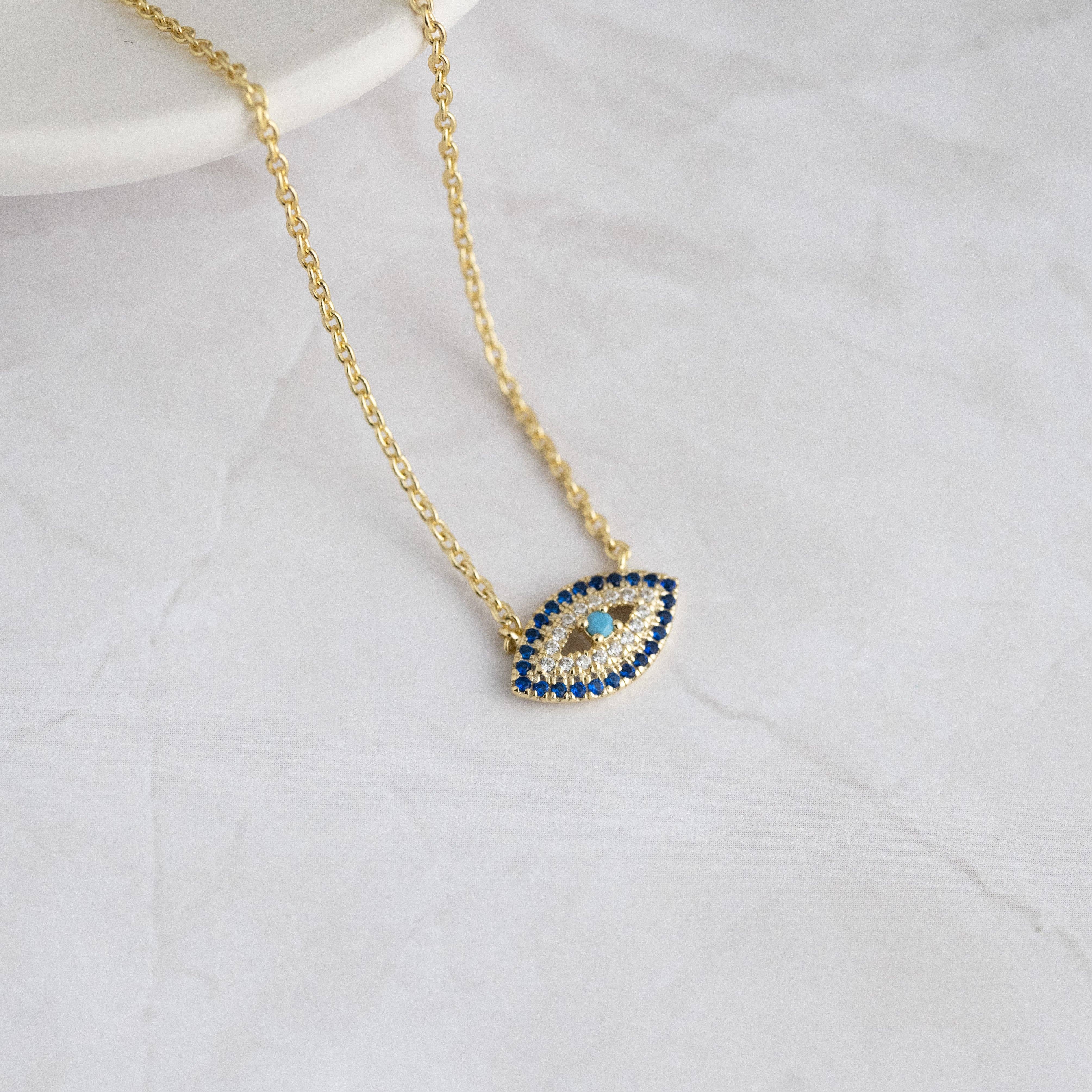 Sapphire Evil Eye Necklace