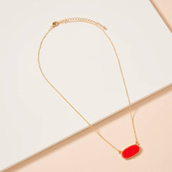 Druzy Stone Charm Short Necklace