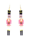 Pink Acrylic Nutcracker 2.5" Drop Earring