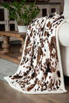 Tri-color Cowhide Plush Throw