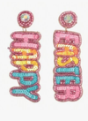 Sequin Happy Easter Earrings